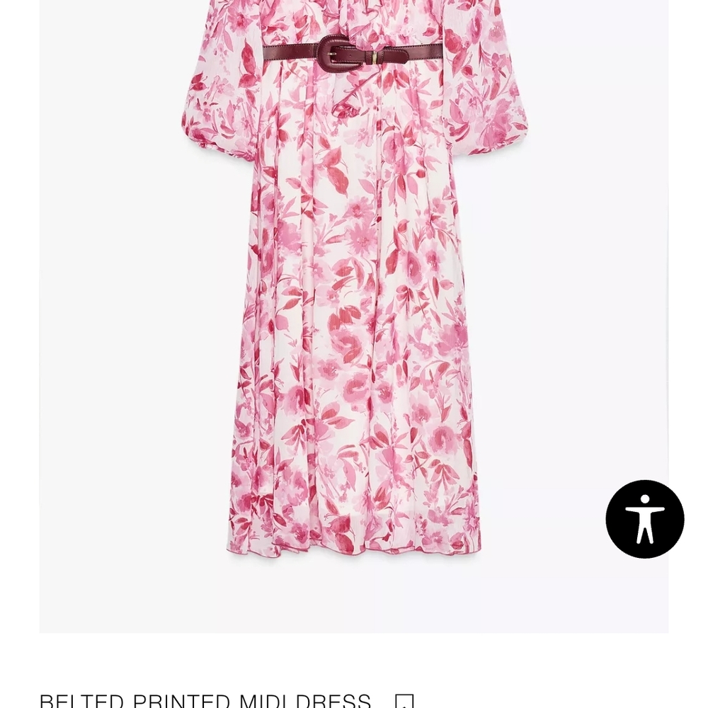 Zara Pink Floral Midi Dress - Picture 5 of 12